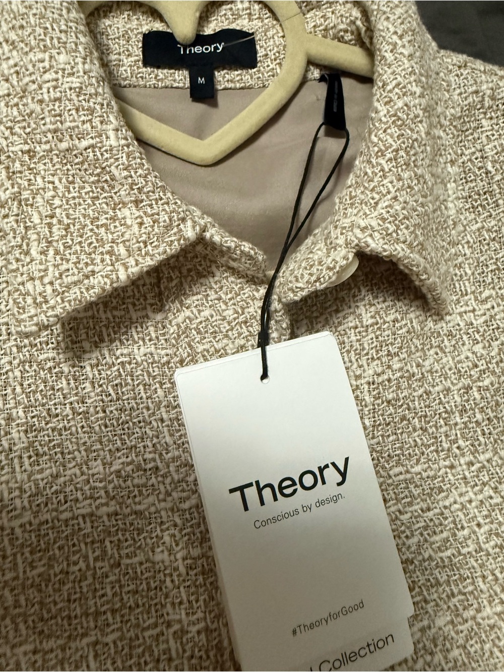Theory Neutral Tweed Short-Sleeve Button Dress - Picture 5 of 6